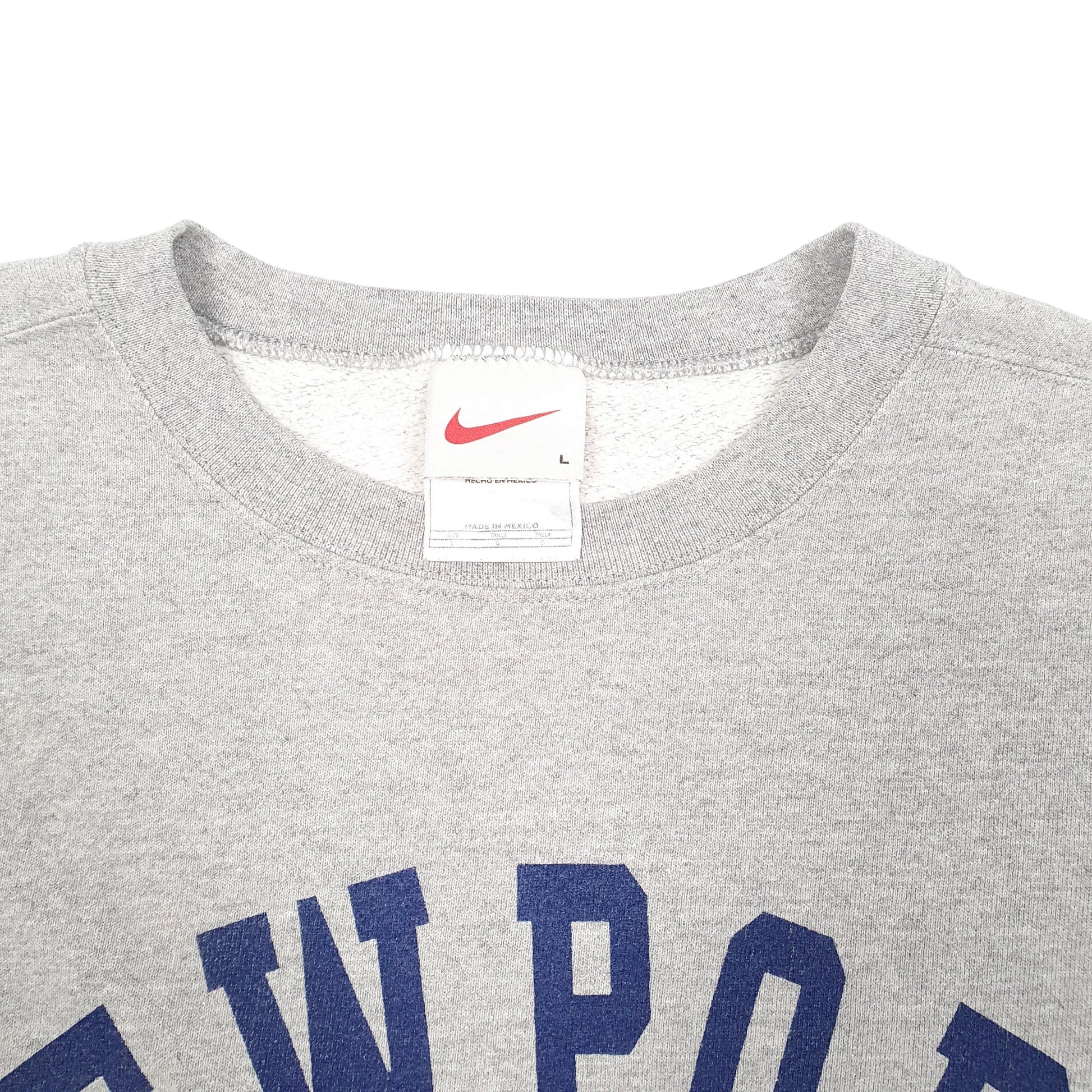 Mens Grey Nike Vintage Newport 90s Spellout Rhode Island Crewneck Jumper