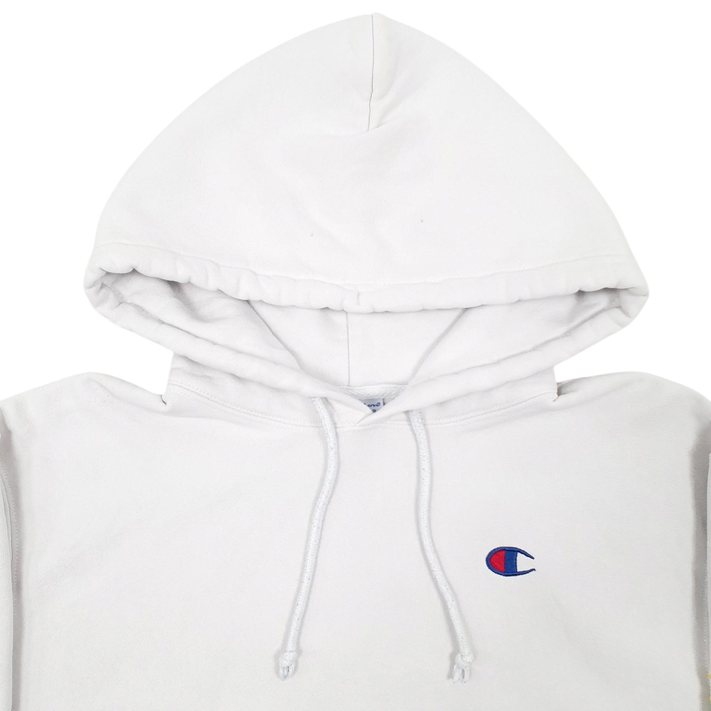 Womens White Champion Croptop Reverse Weave Hoodie Jumper