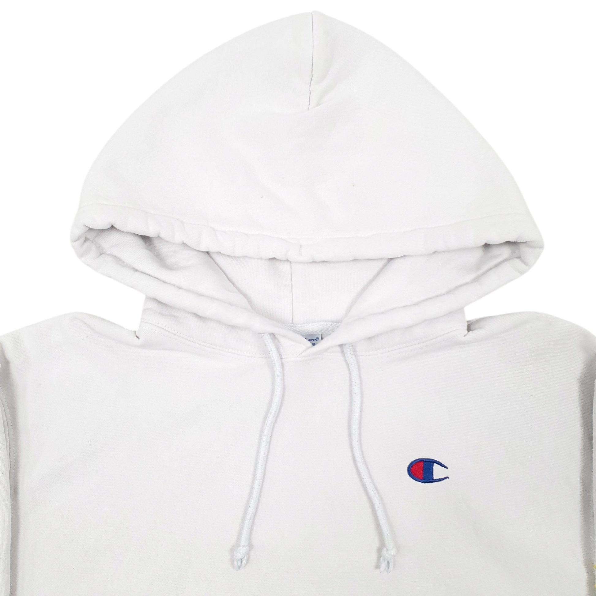 Womens White Champion Croptop Reverse Weave Hoodie Jumper