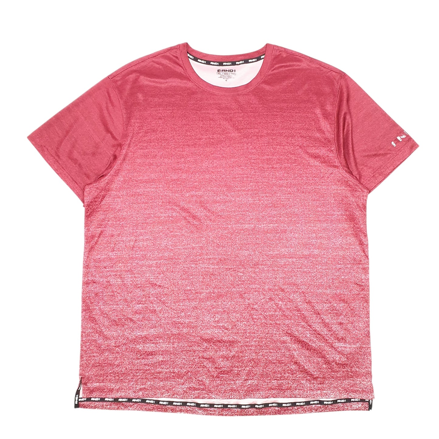 Mens Burgundy And 1 Active Workout Gym Short Sleeve T Shirt