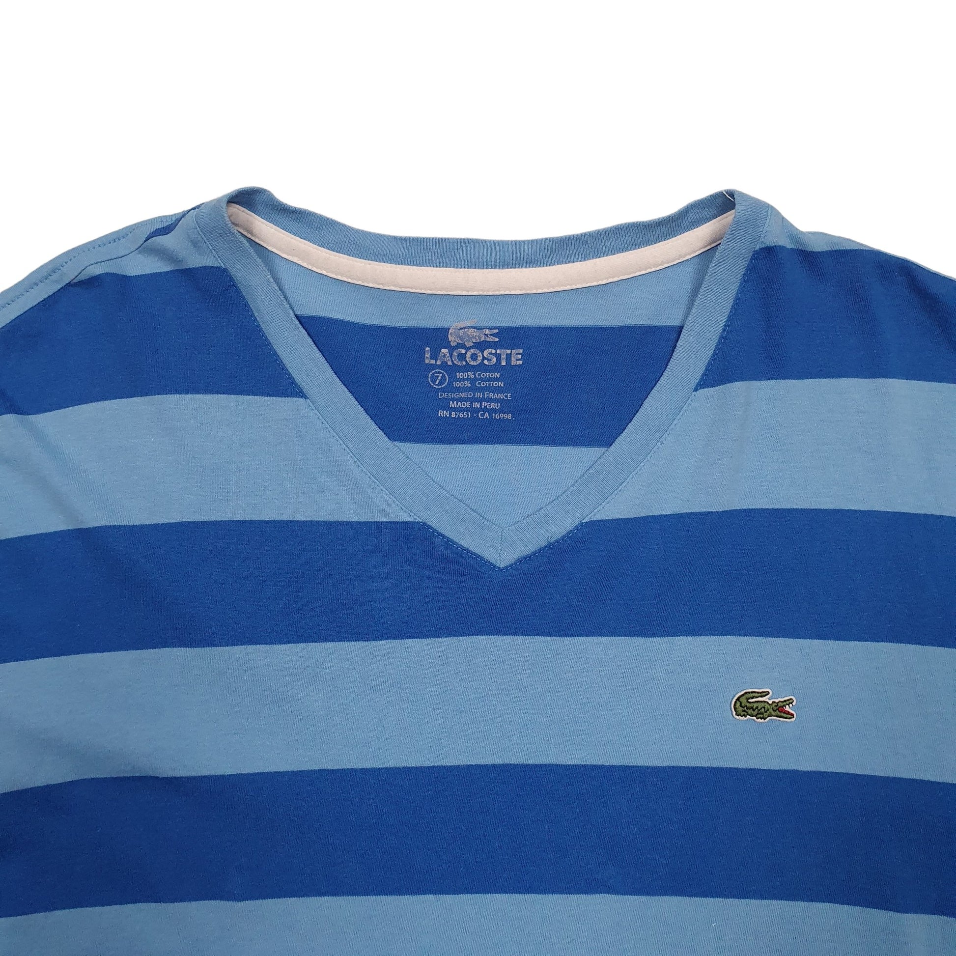 Mens Blue Lacoste  Short Sleeve T Shirt