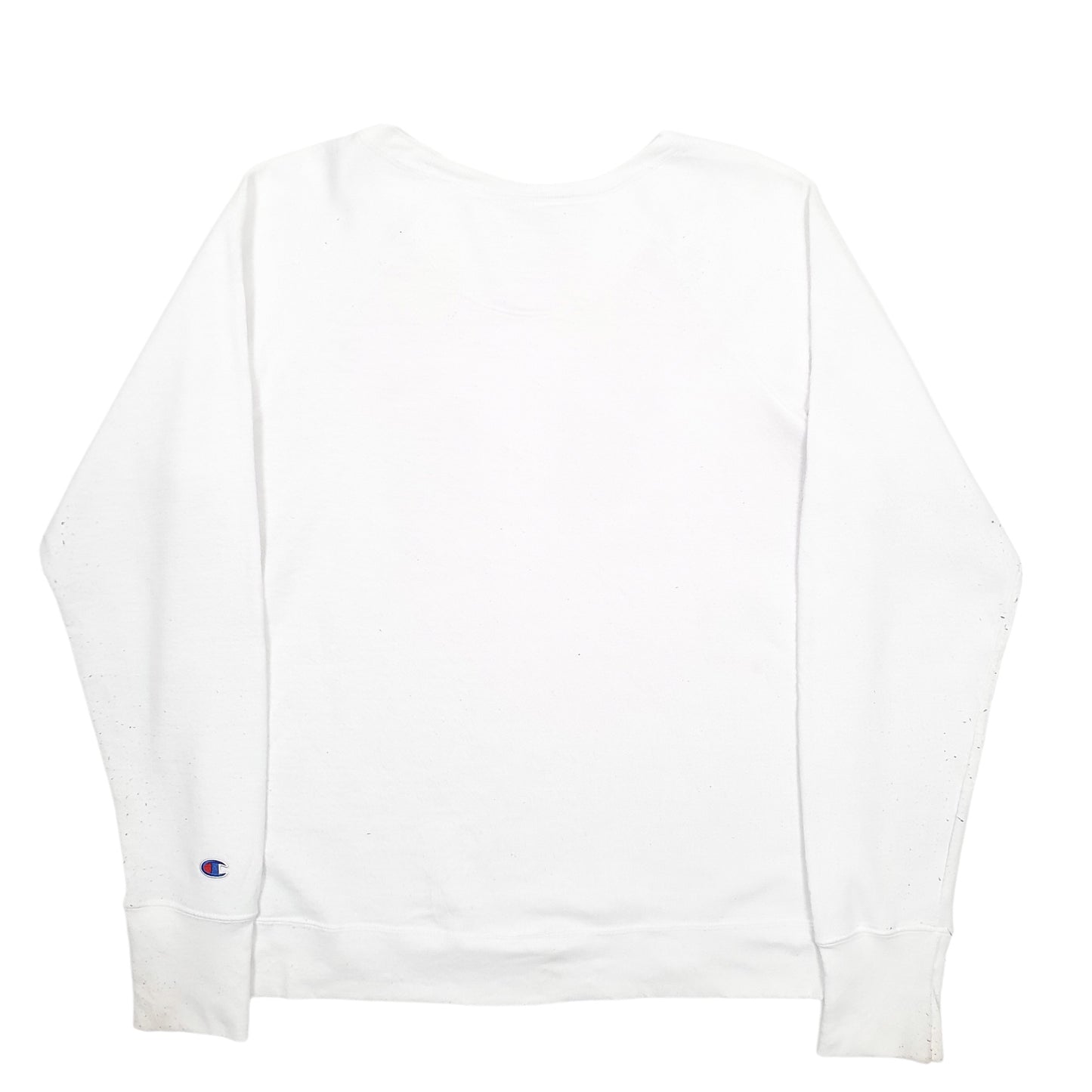 Womens White Champion Spellout Crewneck Jumper