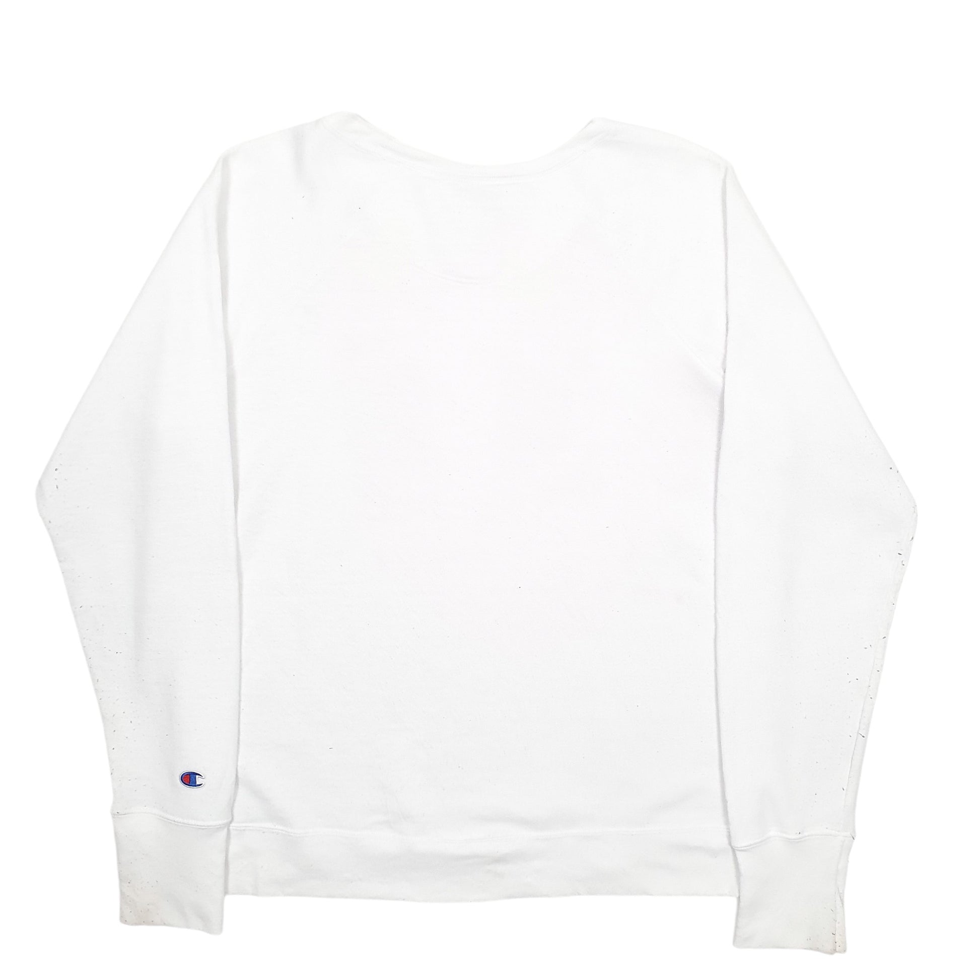 Womens White Champion Spellout Crewneck Jumper