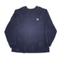 Mens Navy Carhartt  Long Sleeve T Shirt