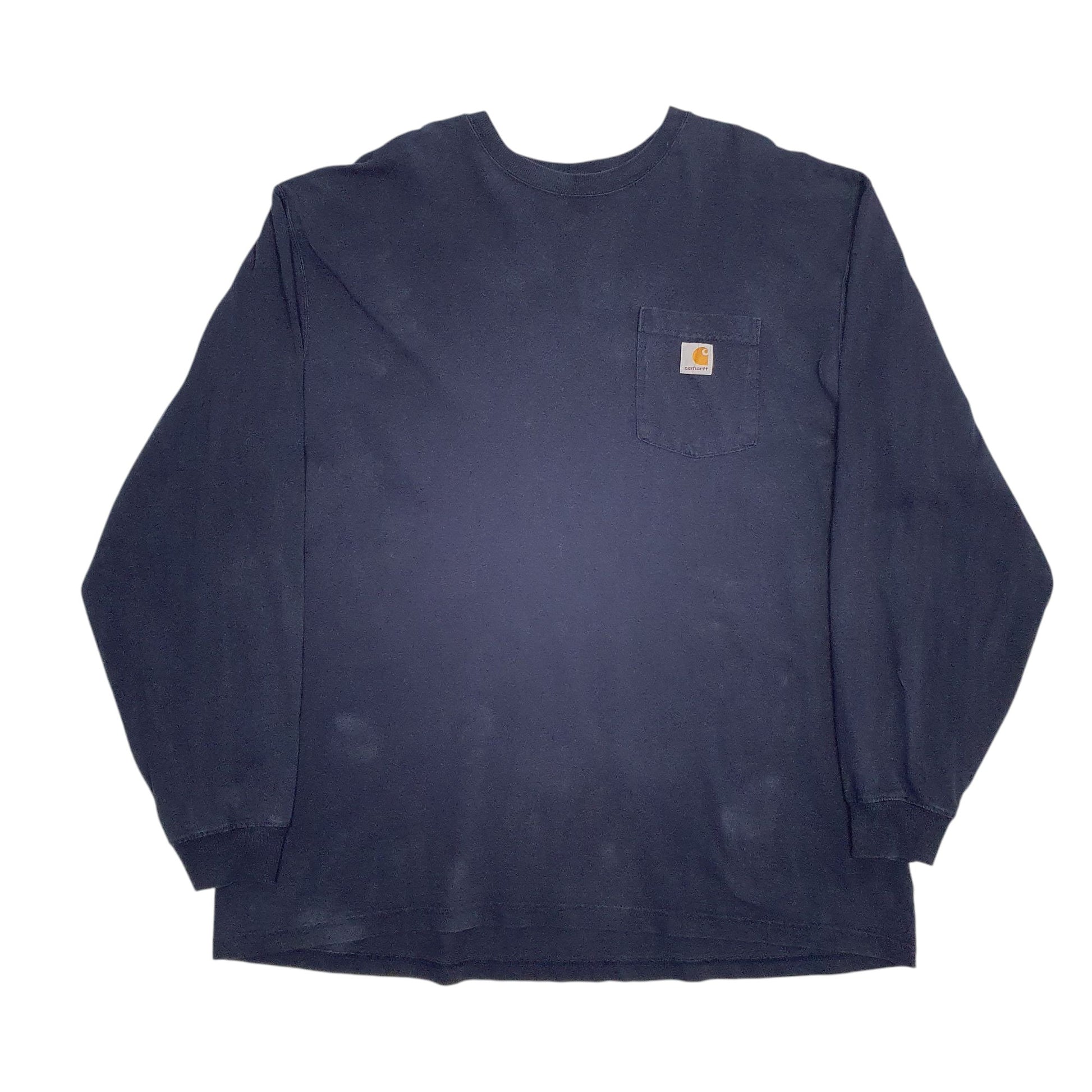 Mens Navy Carhartt  Long Sleeve T Shirt