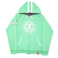Mens Green Champion Hoodie Rochester State NYC Spellout Full Zip Jumper