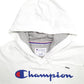 Mens White Champion Spellout Hoodie Jumper