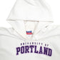 Mens White Champion University Of Portland Spellout Hoodie Jumper