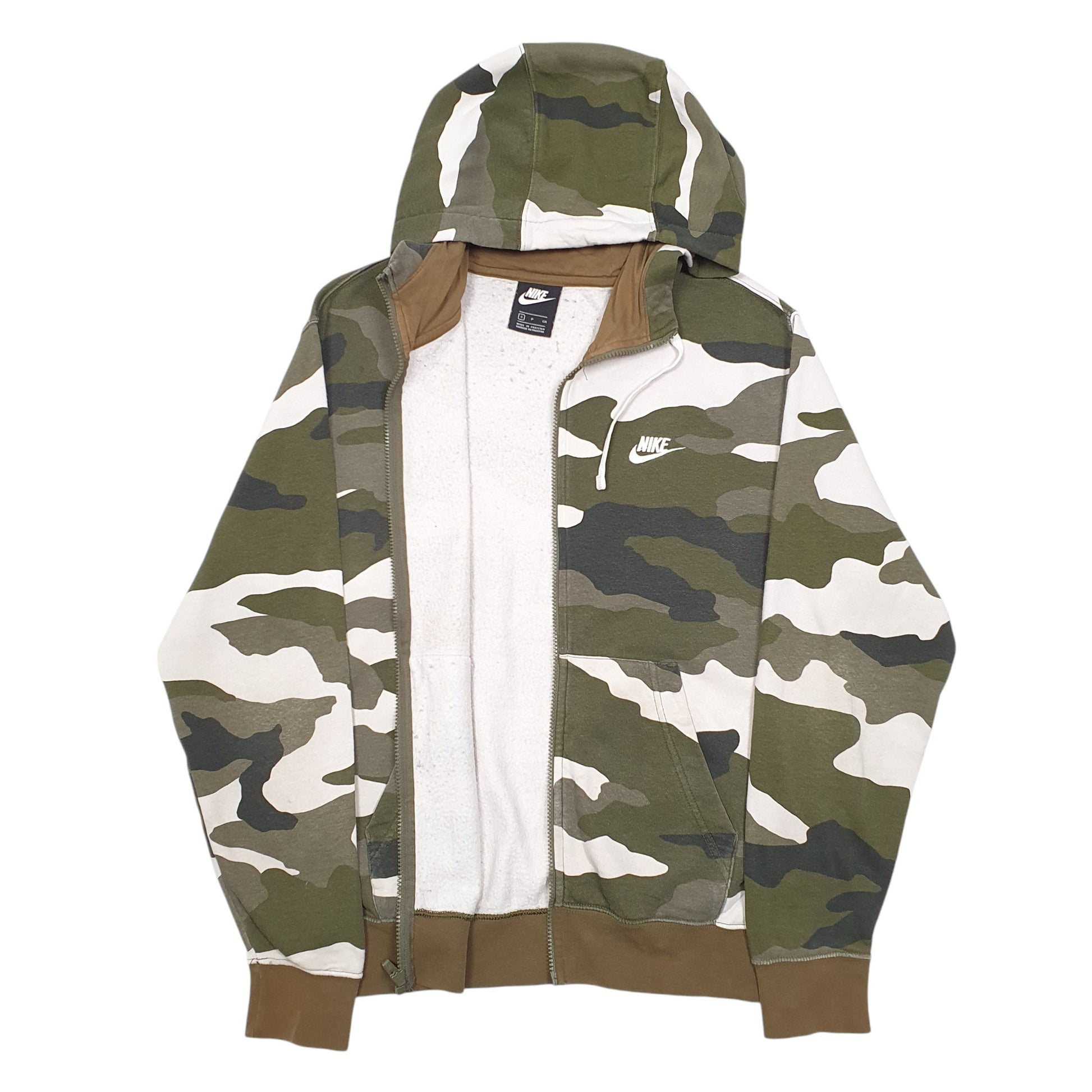 Mens Khaki Nike Hoodie Camouflage Full Zip Jumper