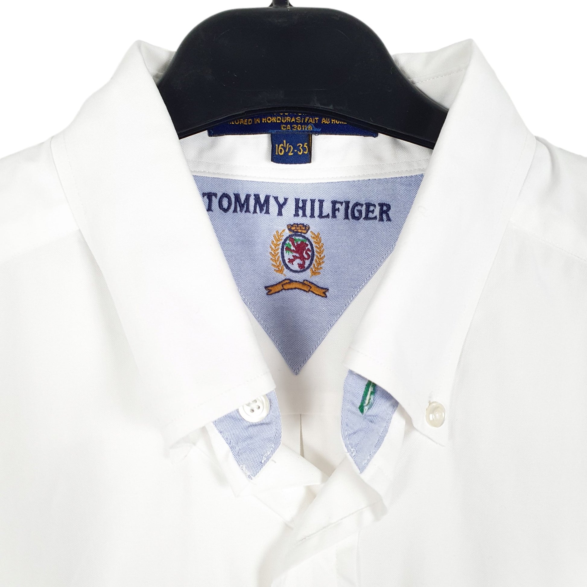 Mens White Tommy Hilfiger Vintage 90s Long Sleeve Shirt