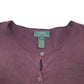 Womens Burgundy Lauren Ralph Lauren Knit Cardigan Silk Blend Crewneck Jumper