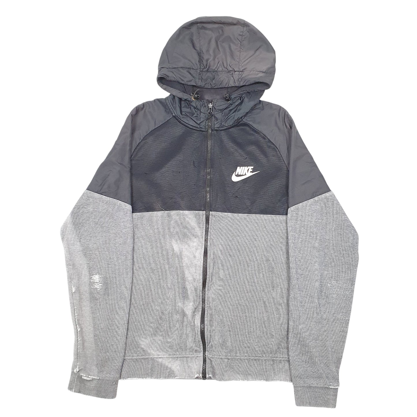 Mens Grey Nike Hoodie Full Zip Jumper