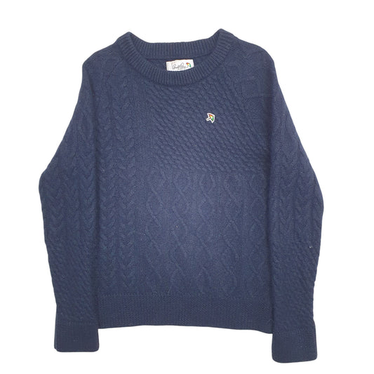 Womens Navy Arnold Palmer Cable Knit Crewneck Jumper