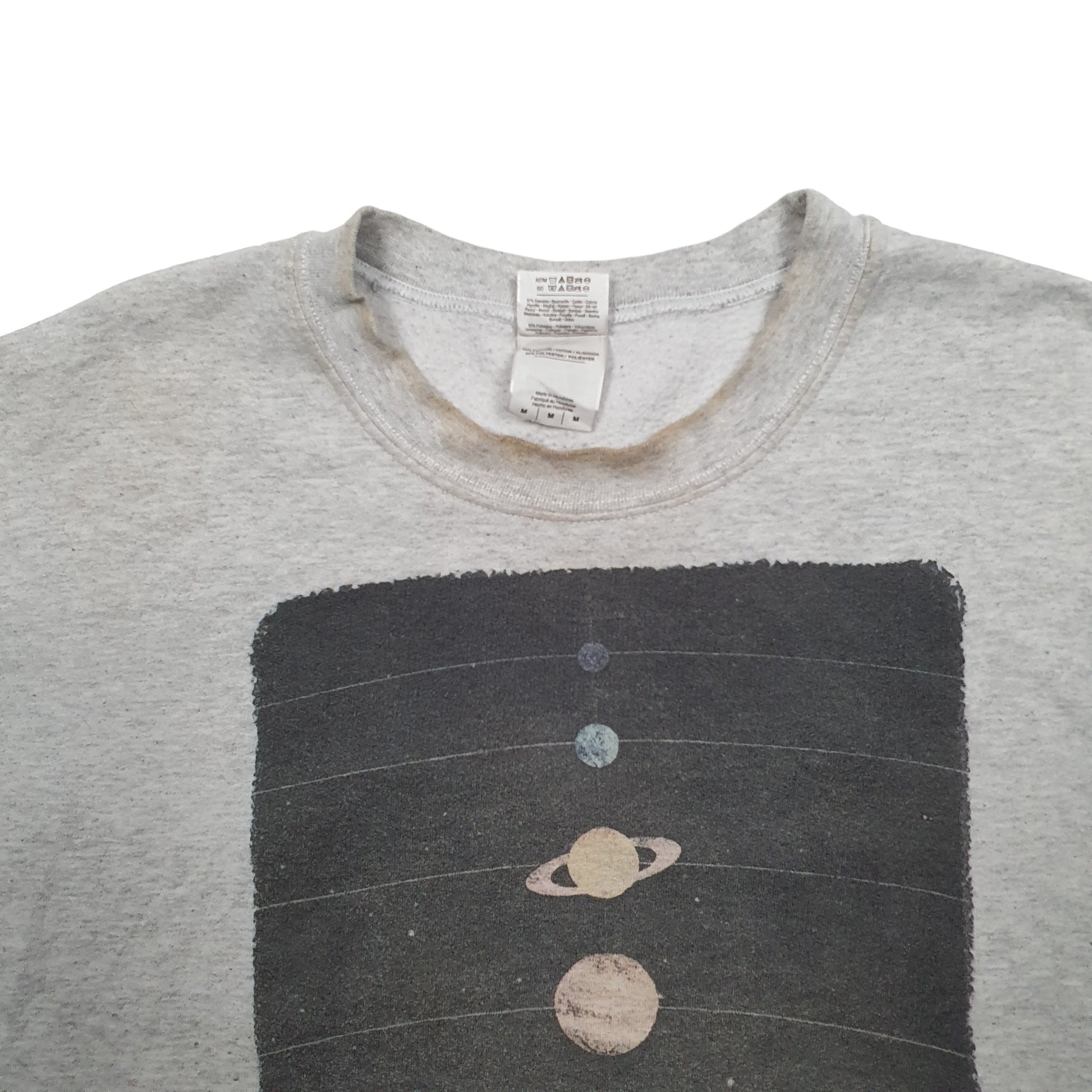 Mens Grey Gildan Planets Space Solar System Crewneck Jumper