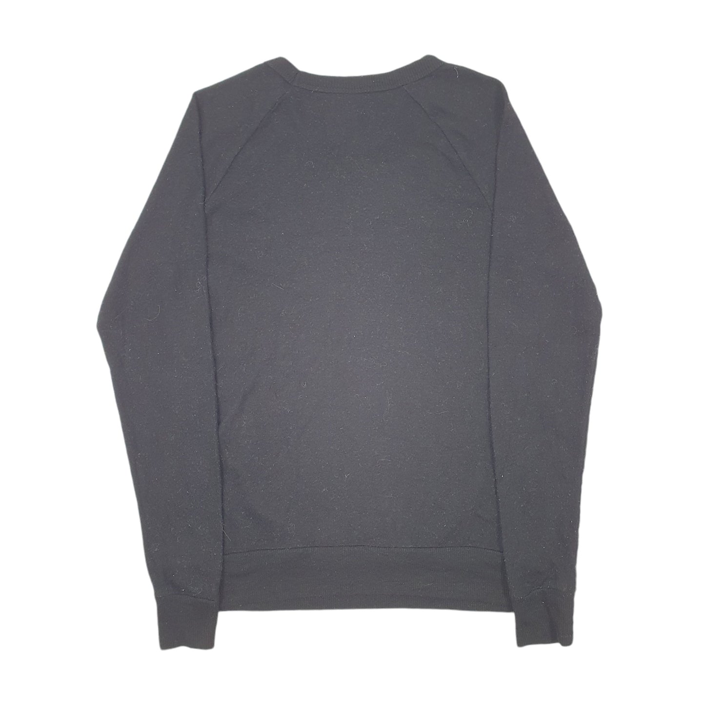 Mens Black Disney Mickey Mouse Raglan Crewneck Jumper