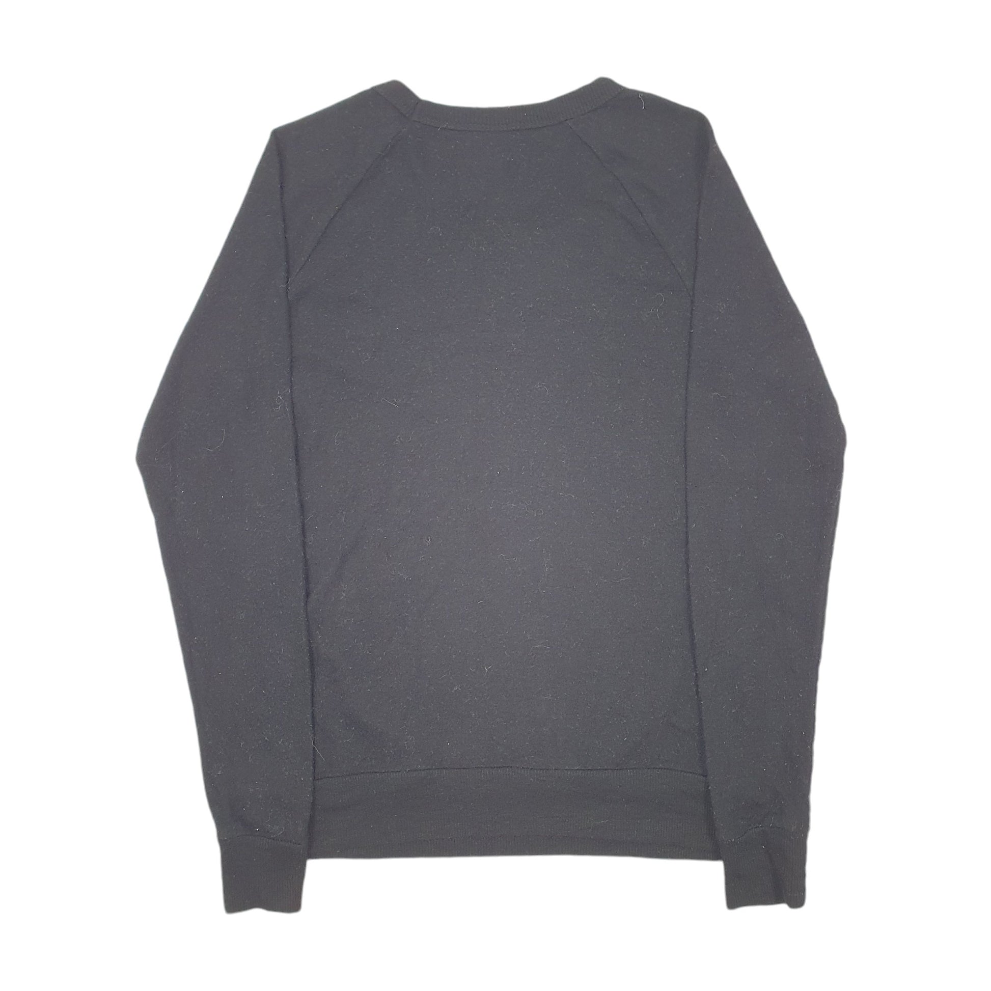 Mens Black Disney Mickey Mouse Raglan Crewneck Jumper