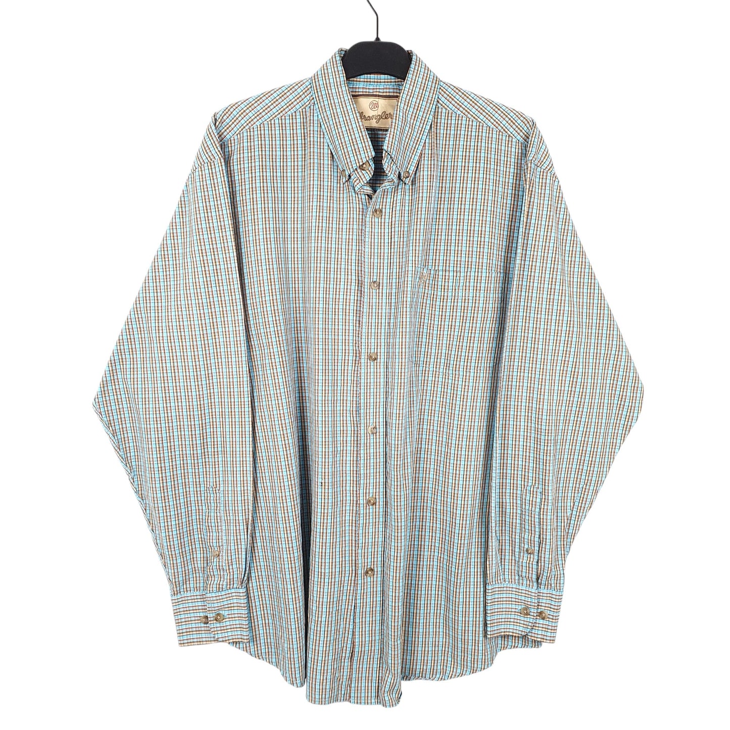 Mens Blue Wrangler  Long Sleeve Shirt