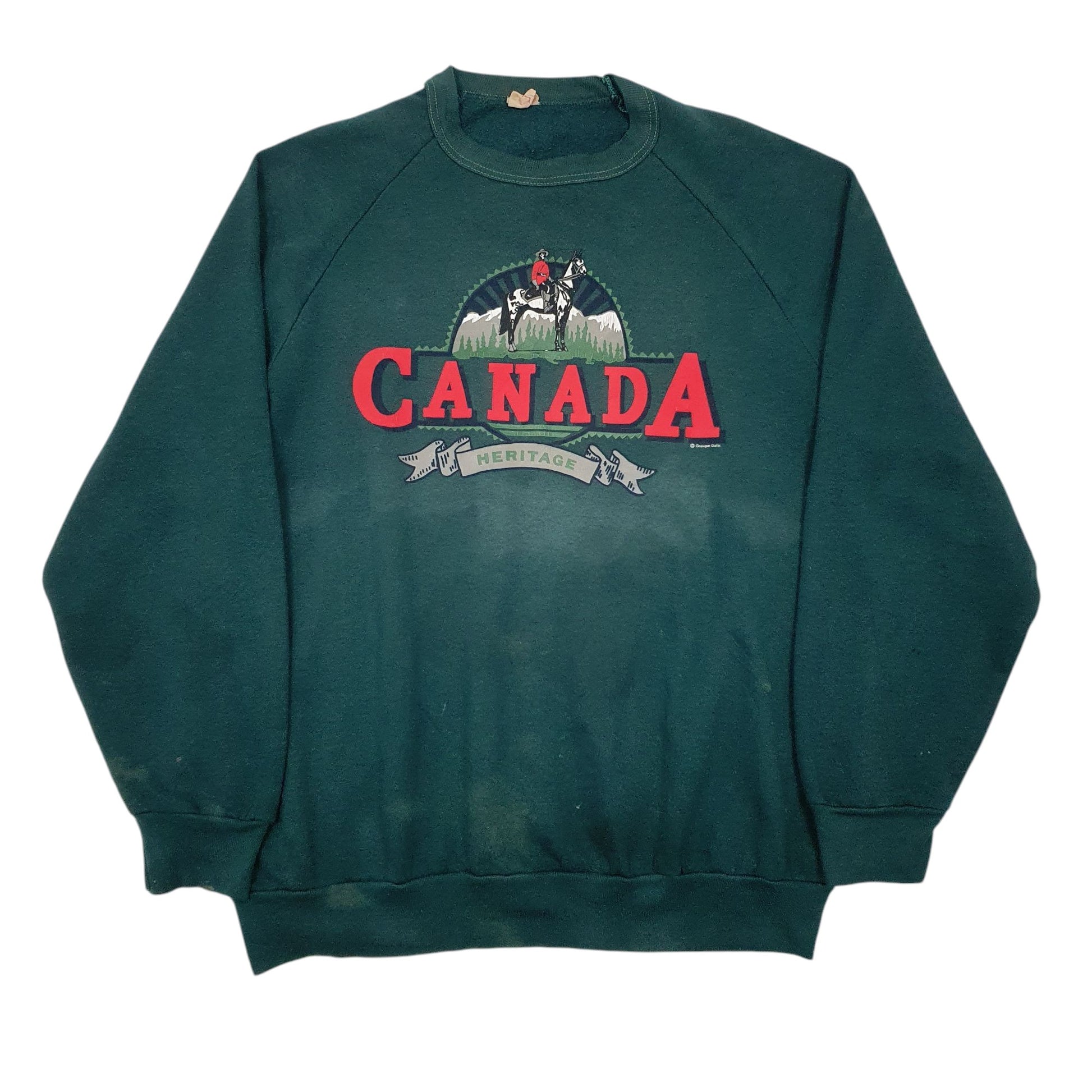 Mens Green Unbranded Vintage 80s 90s Canada Crewneck Jumper