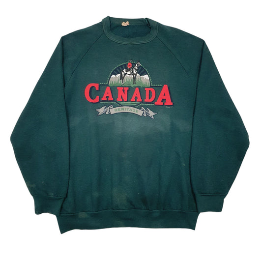 Mens Green Unbranded Vintage 80s 90s Canada Crewneck Jumper