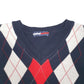 Mens Navy Tommy Hilfiger Knit Tank Top Sweater Vest Argyle V Neck Jumper