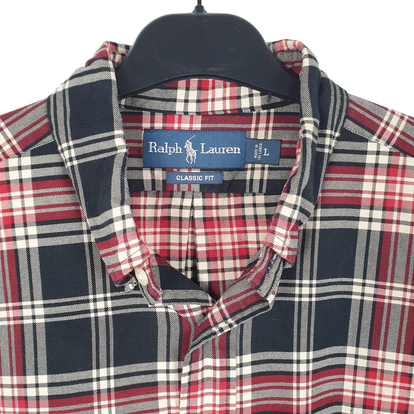 Mens Black Ralph Lauren Flannel Long Sleeve Shirt