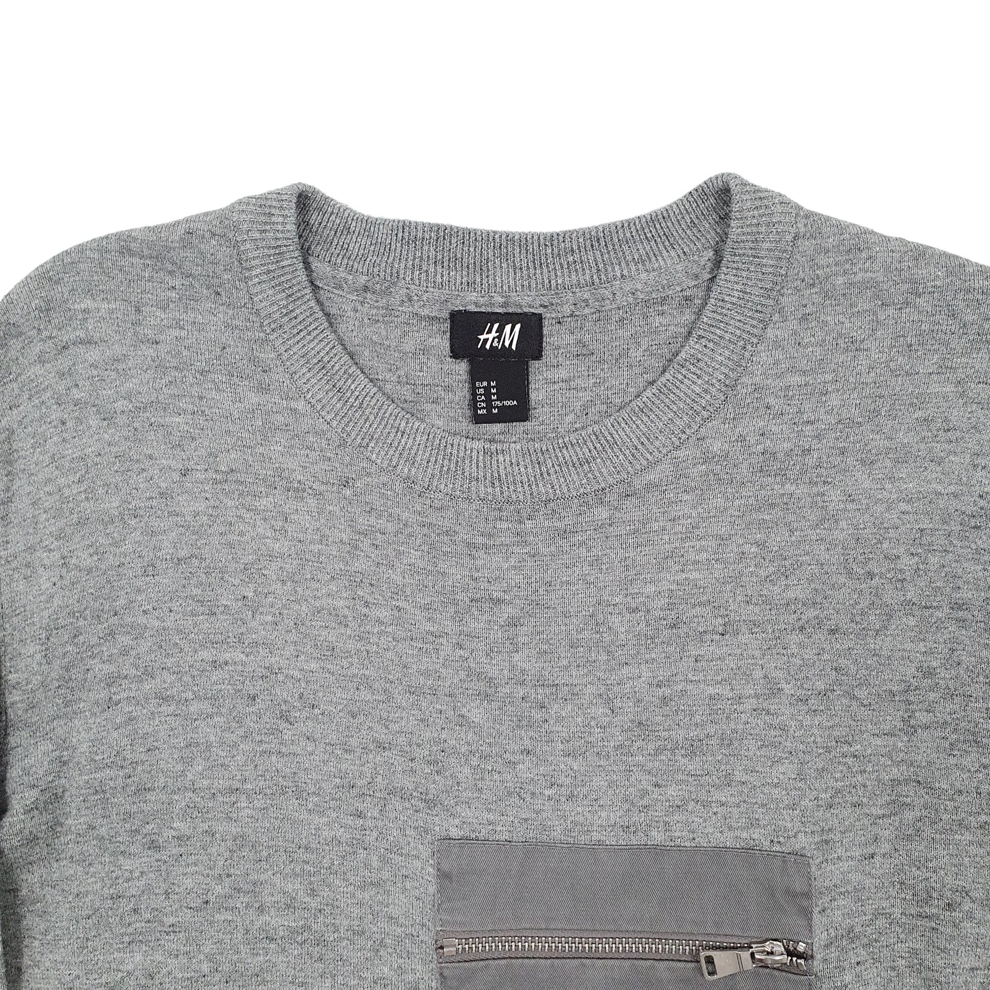 Mens Grey H&M Lightweight Crewneck Jumper