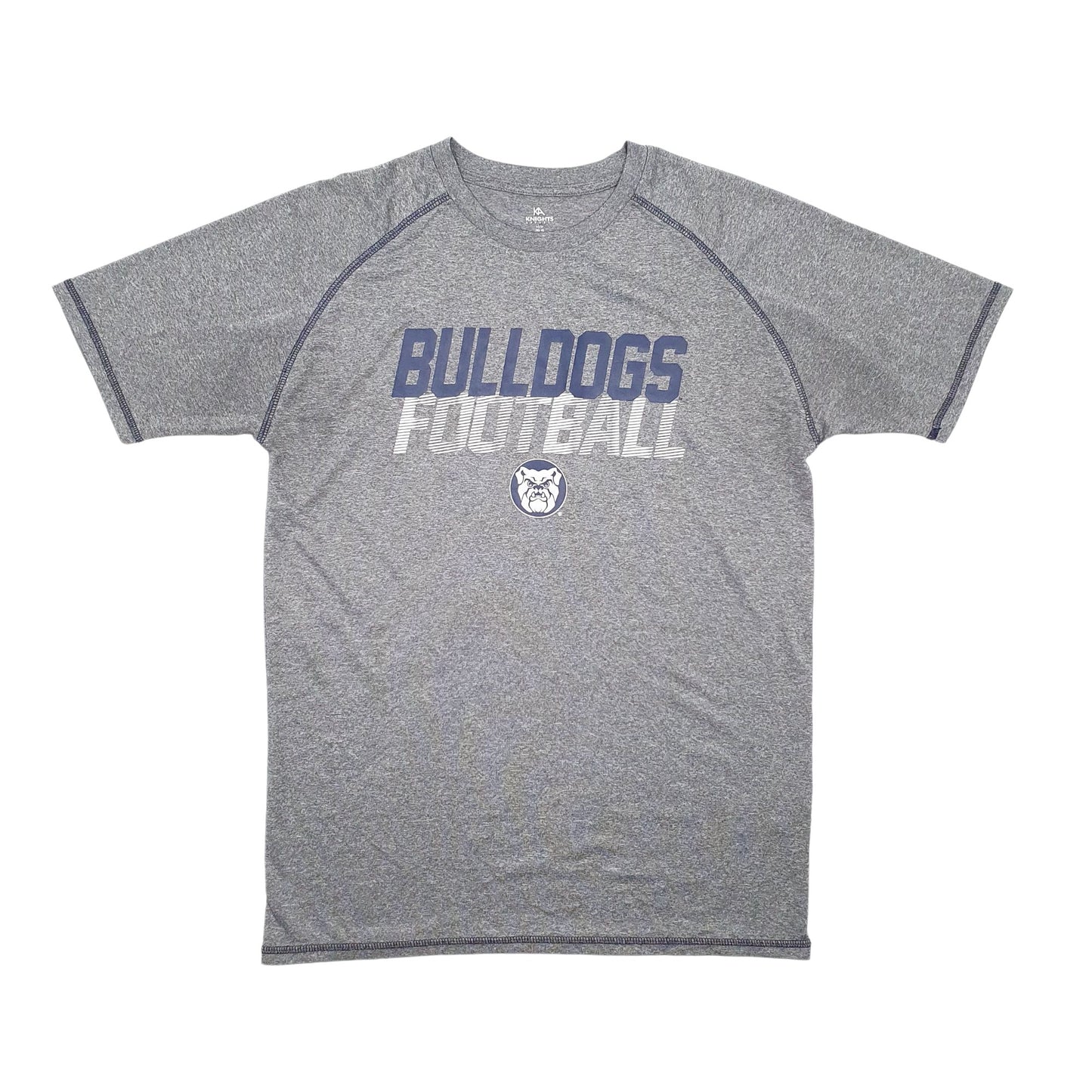 Mens Grey KA Knights Active Wear Bulldog Football Short Sleeve T Shirt