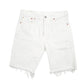 Mens White Levis 501 Jorts Distressed Denim Shorts