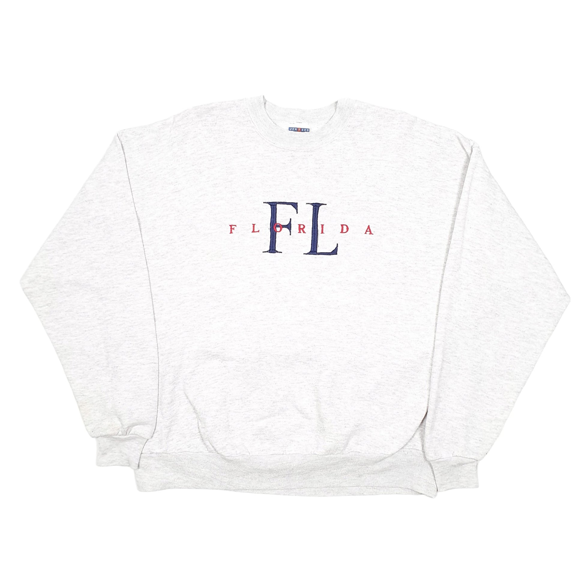 Mens Grey Jerzees Vintage Florida Made In USA Crewneck Jumper