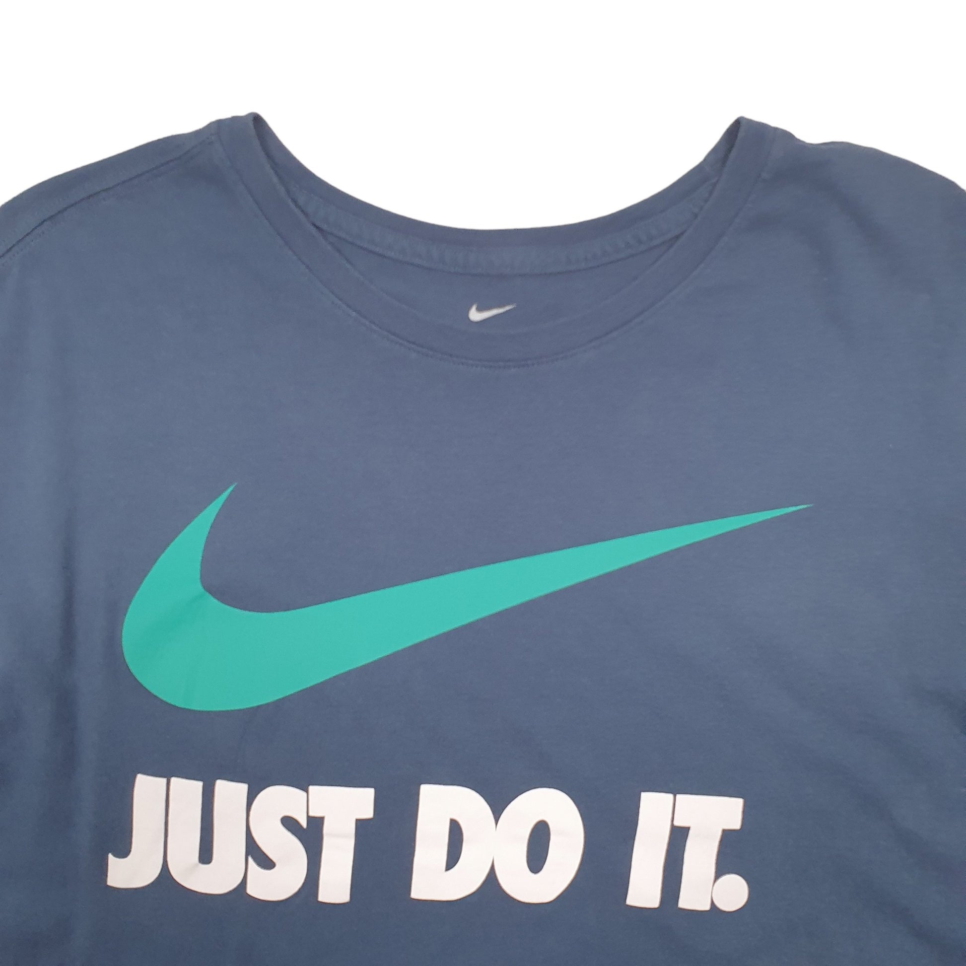 Mens Blue Nike Spellout Short Sleeve T Shirt