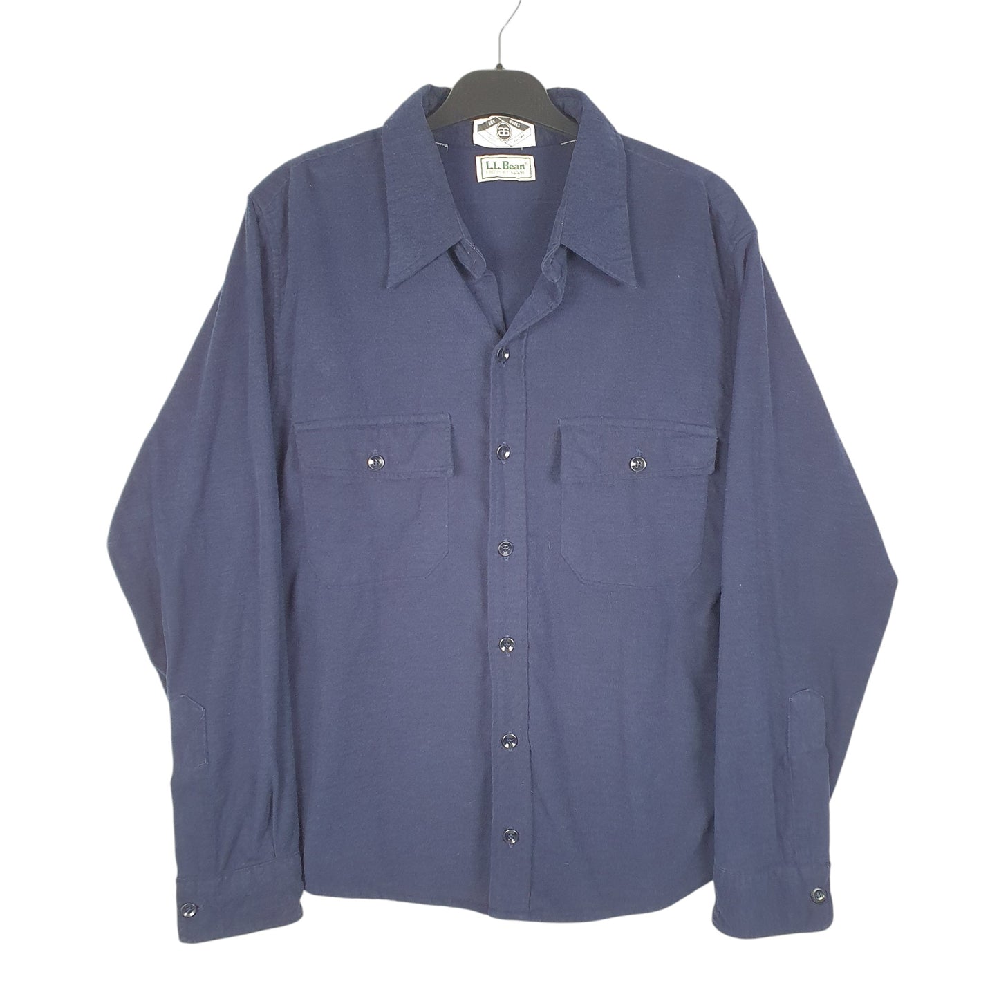 Mens Navy L.L.Bean Chamois Overshirt Shacket Long Sleeve Shirt