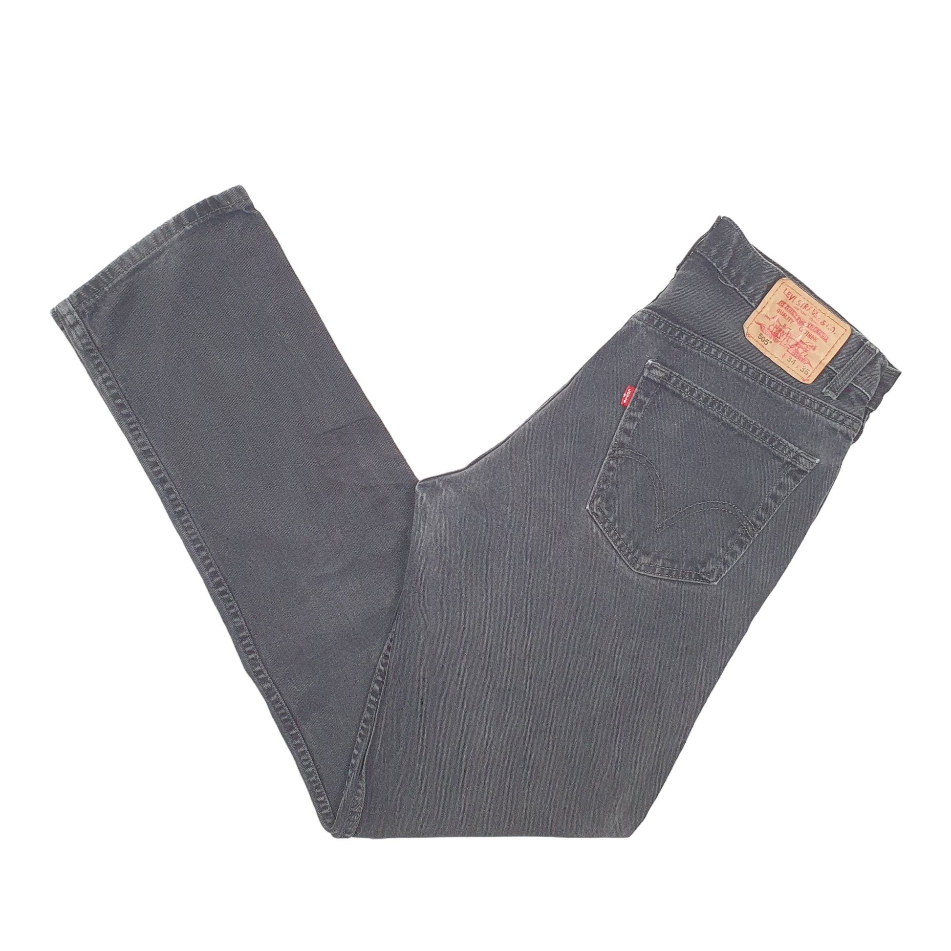 Mens Black Levis  505 JeansW34 L36