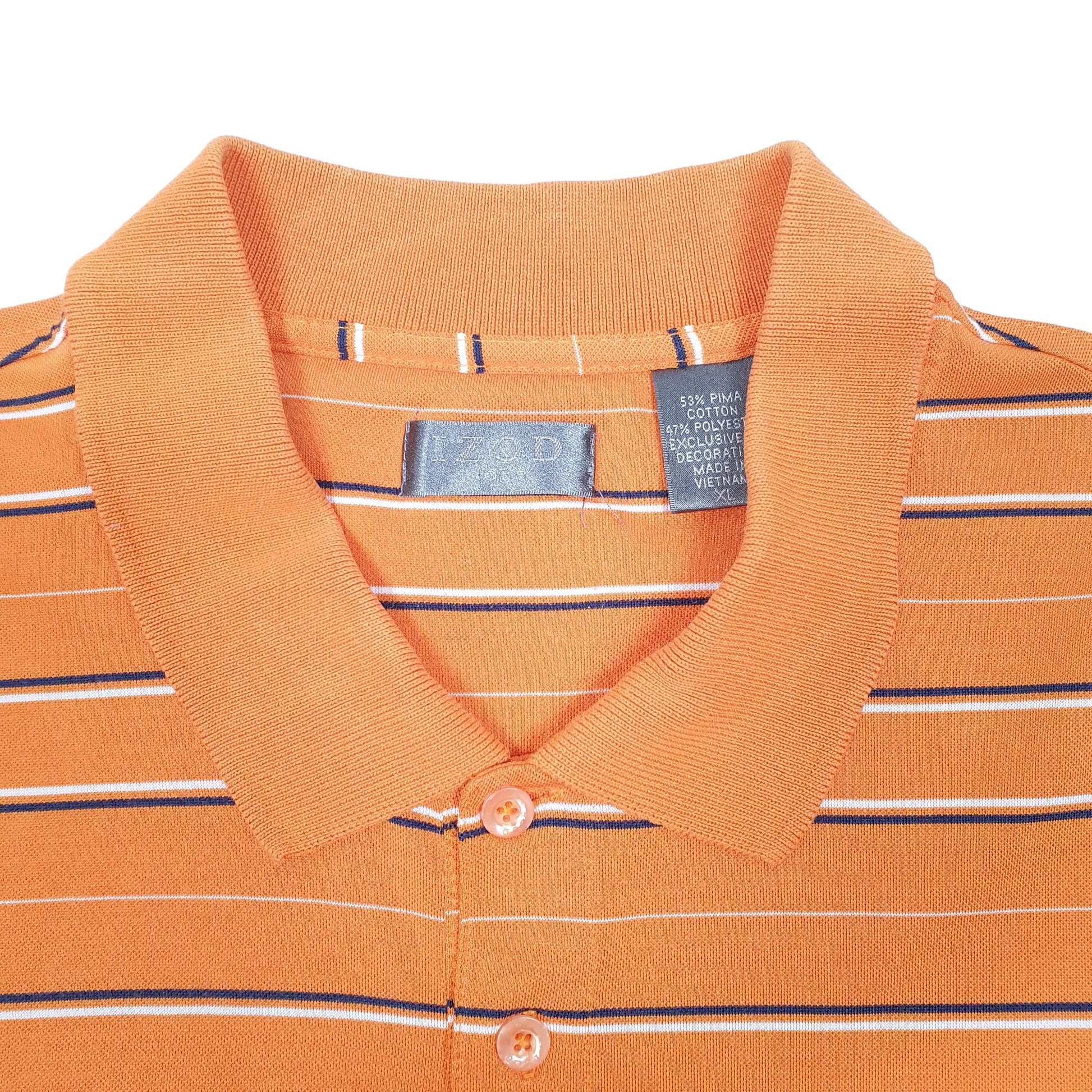 Mens Orange Izod Golf Short Sleeve Polo Shirt