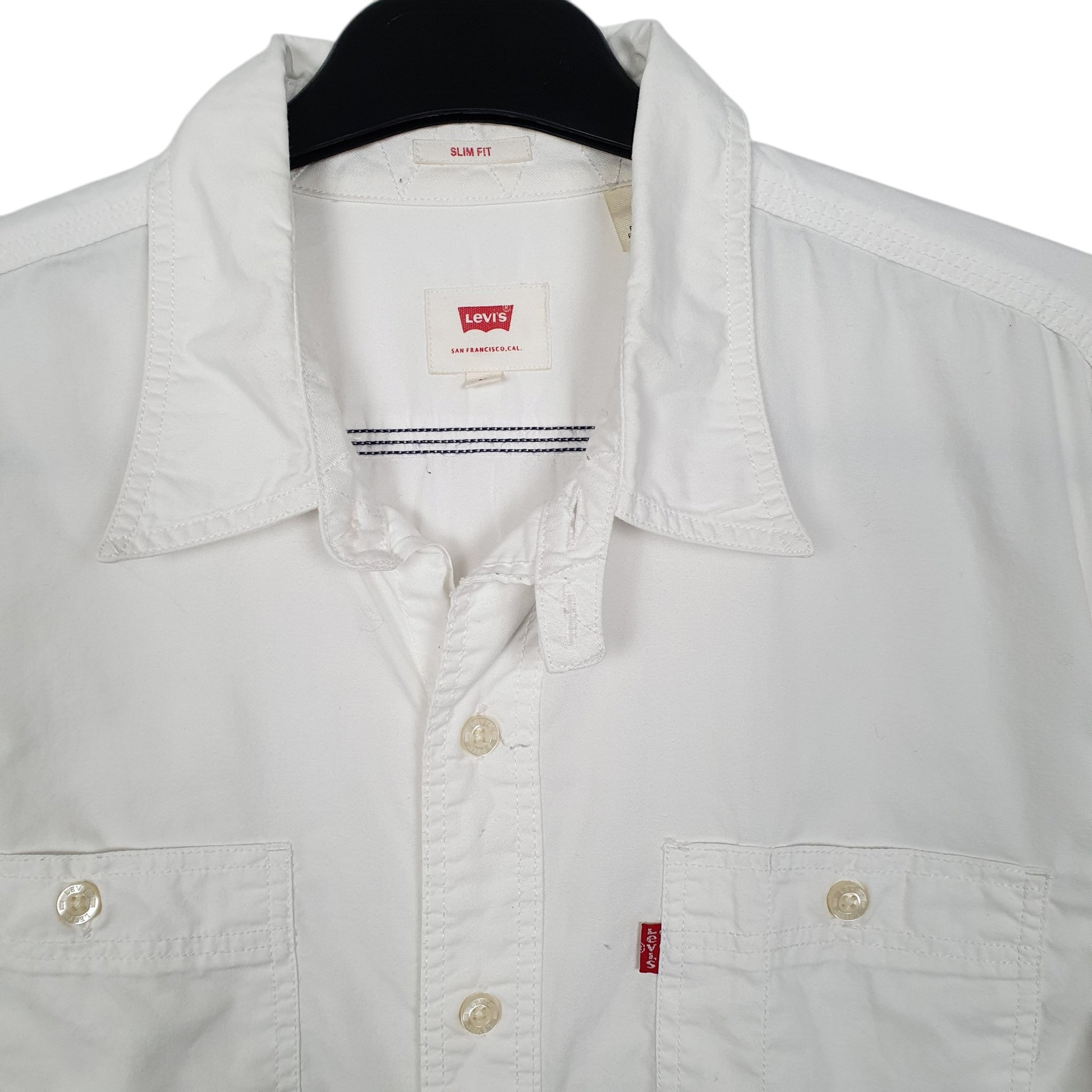 Mens White Levis  Long Sleeve Shirt