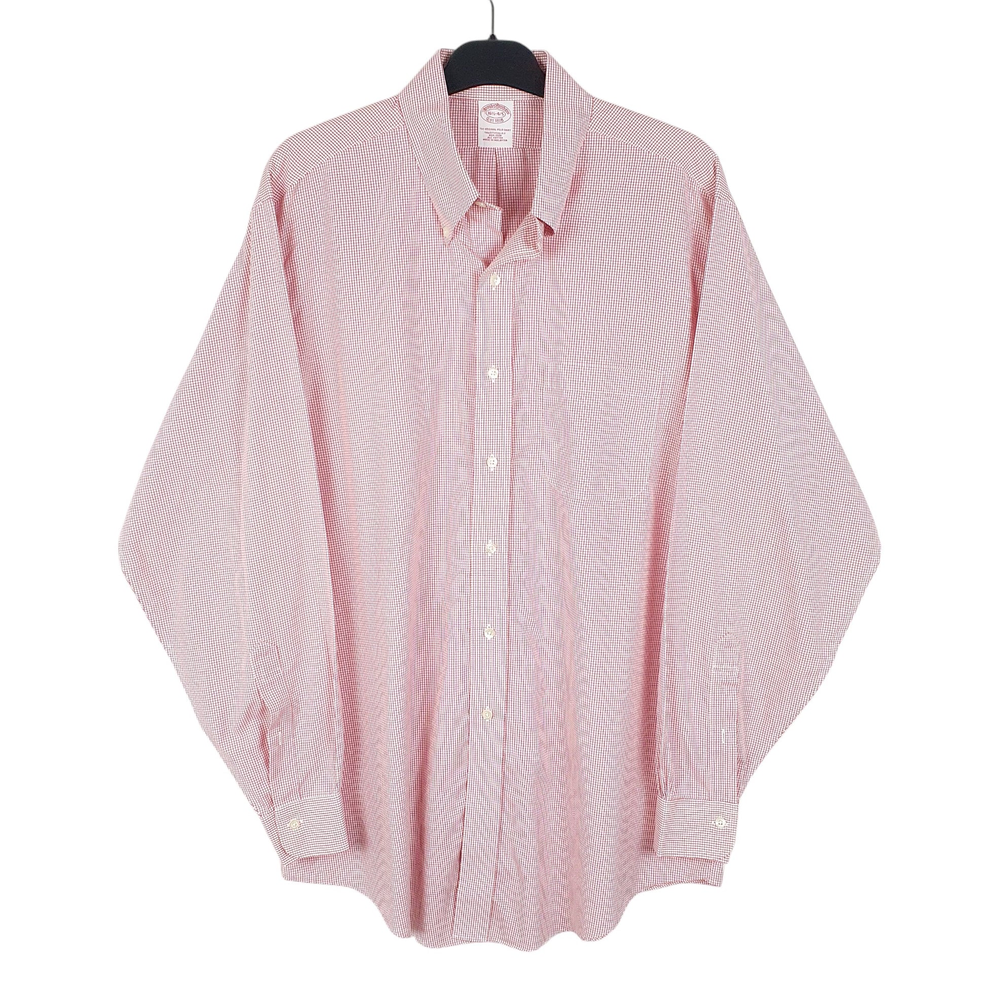 Mens White Brooks Brothers Traditional Long Sleeve Shirt