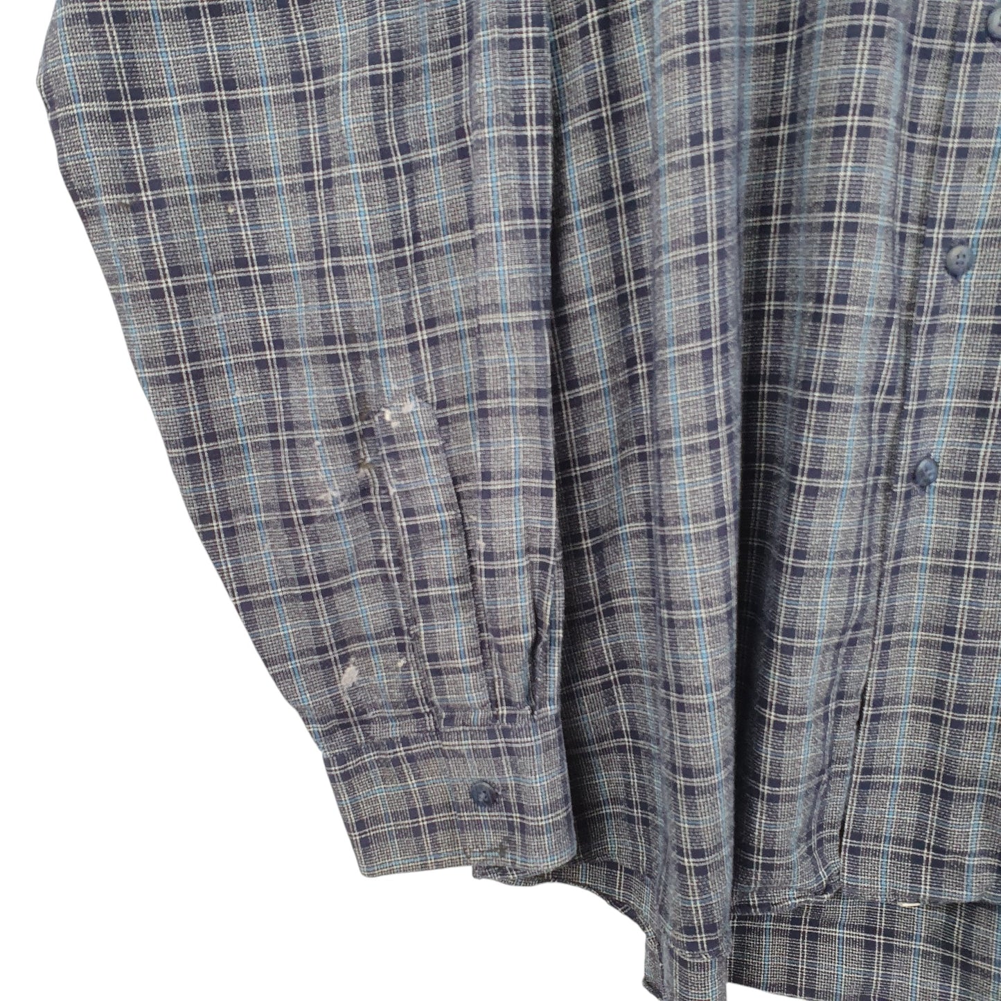 Mens Navy Burberry Made In USA Long Sleeve Shirt