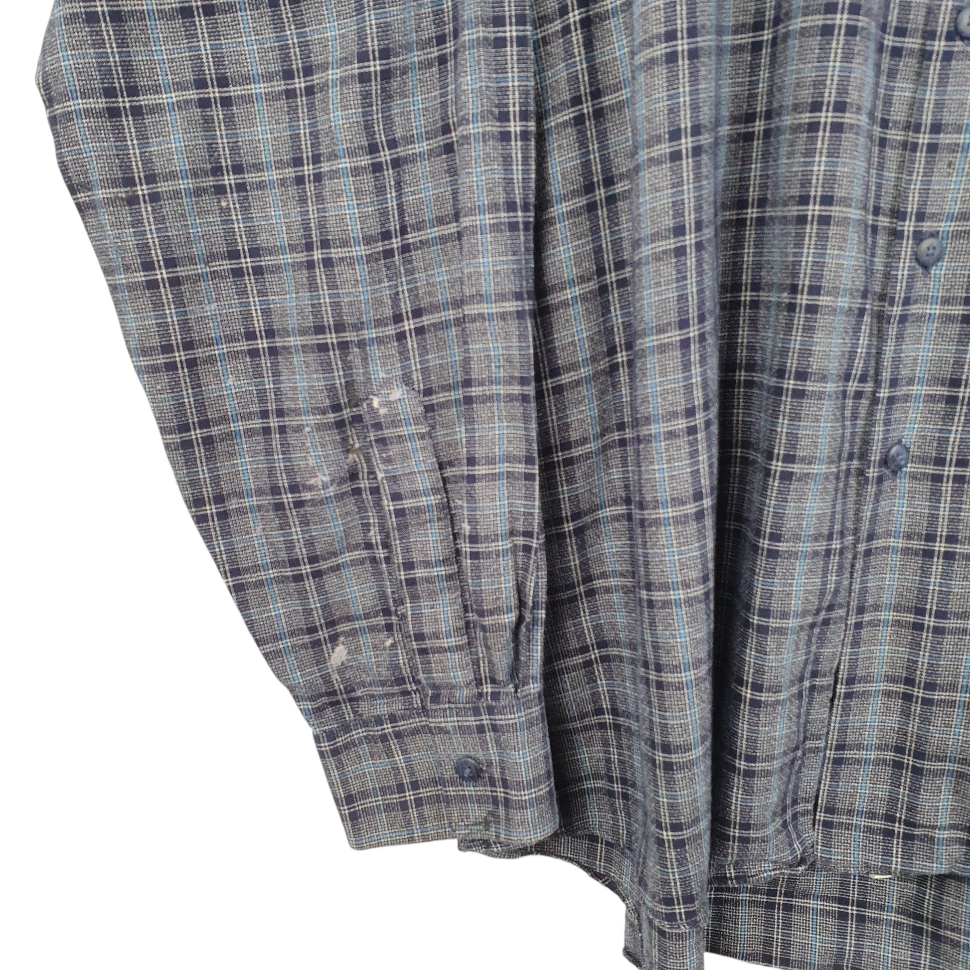 Mens Navy Burberry Made In USA Long Sleeve Shirt