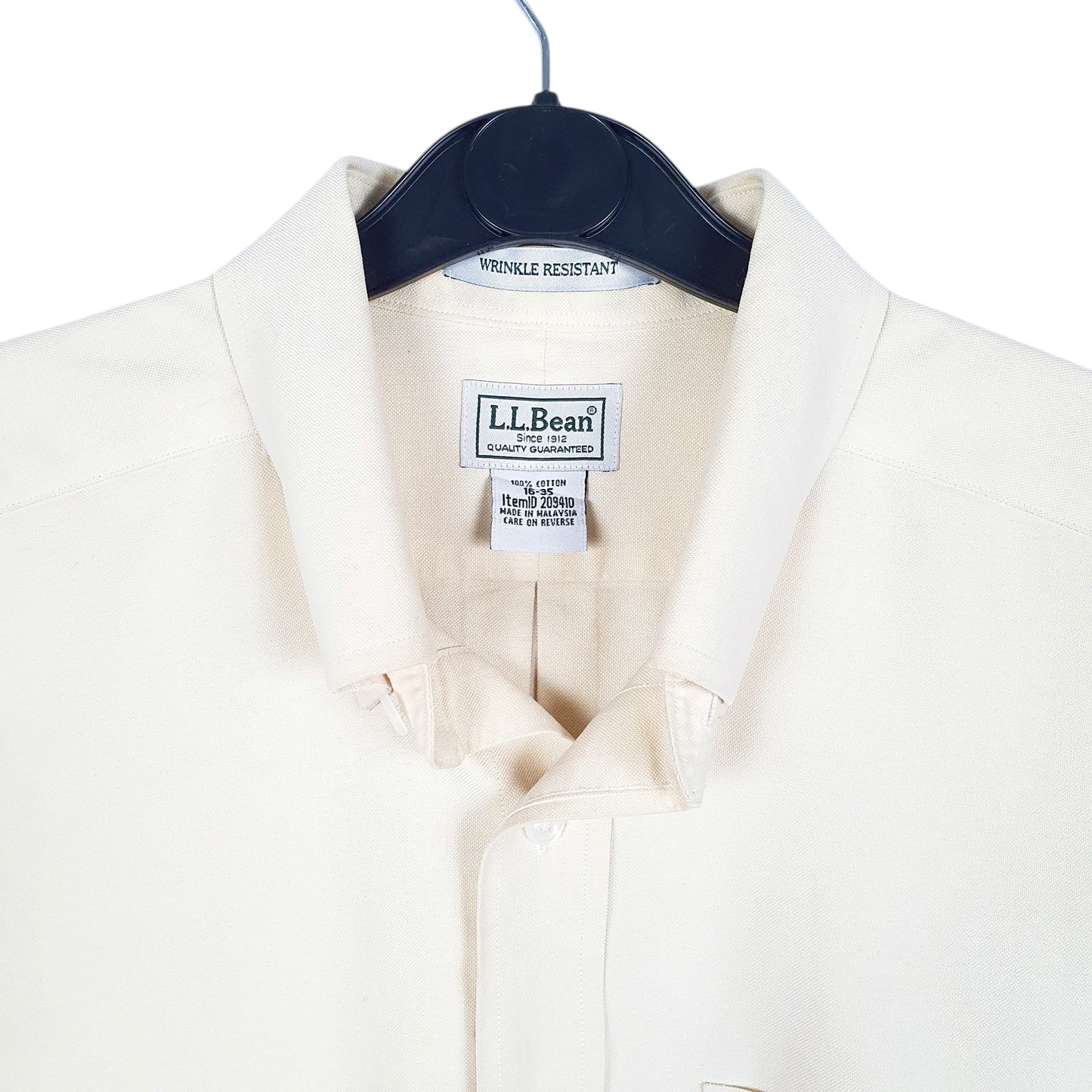 Mens Yellow L.L.Bean Oxford Long Sleeve Shirt