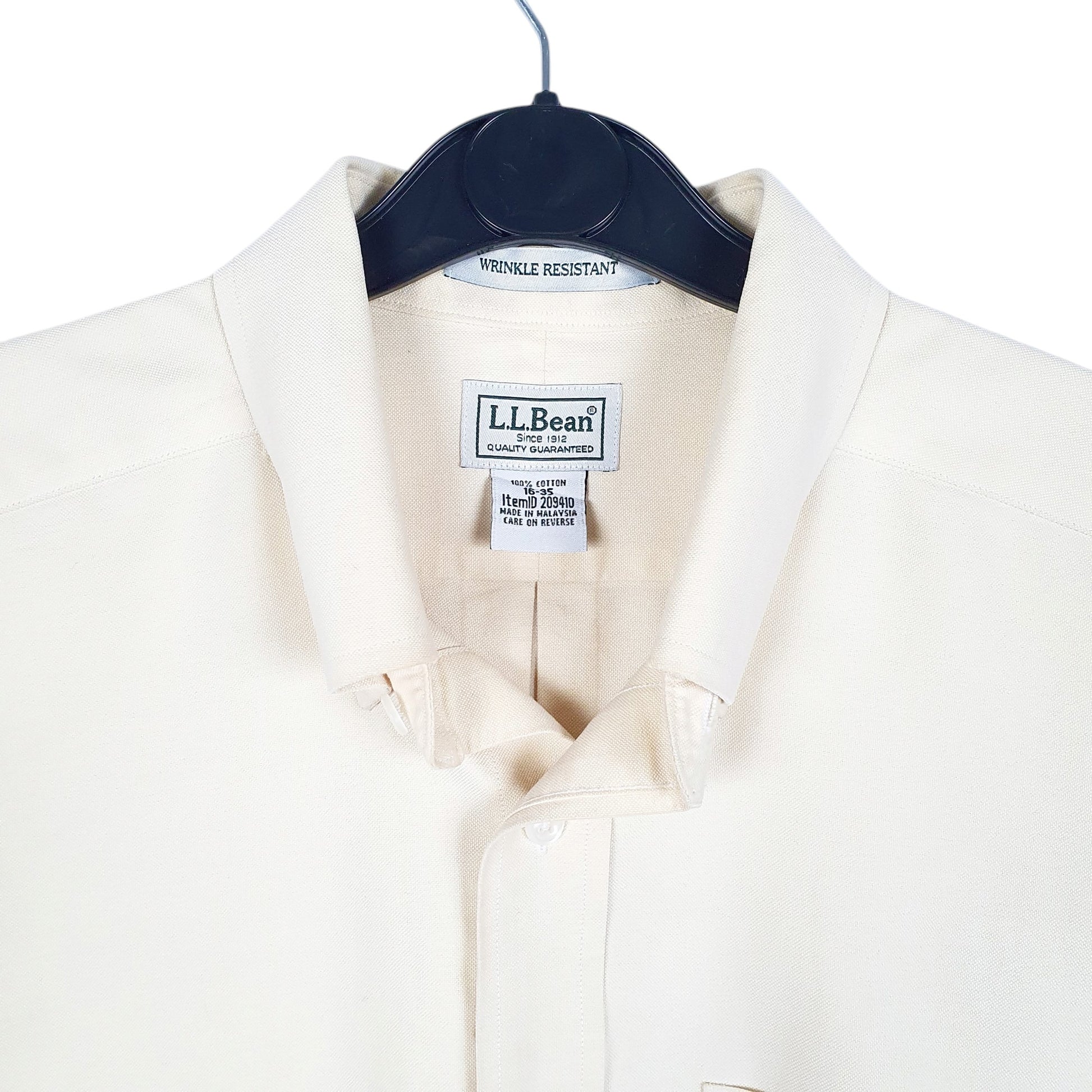 Mens Yellow L.L.Bean Oxford Long Sleeve Shirt