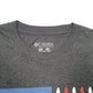 Mens Grey Columbia Sportswear PFG Performance Fishing Gear USA Flag Short Sleeve T Shirt