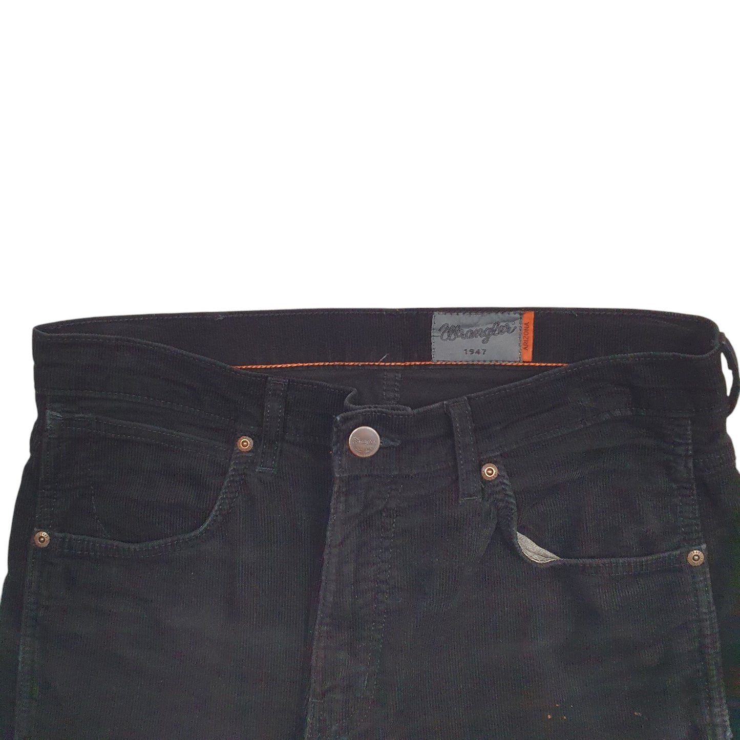 Mens Black Wrangler Arizona Stretch Corduroy Trousers
