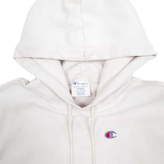 Mens White Champion Reverse Weave Hoodie Jumper