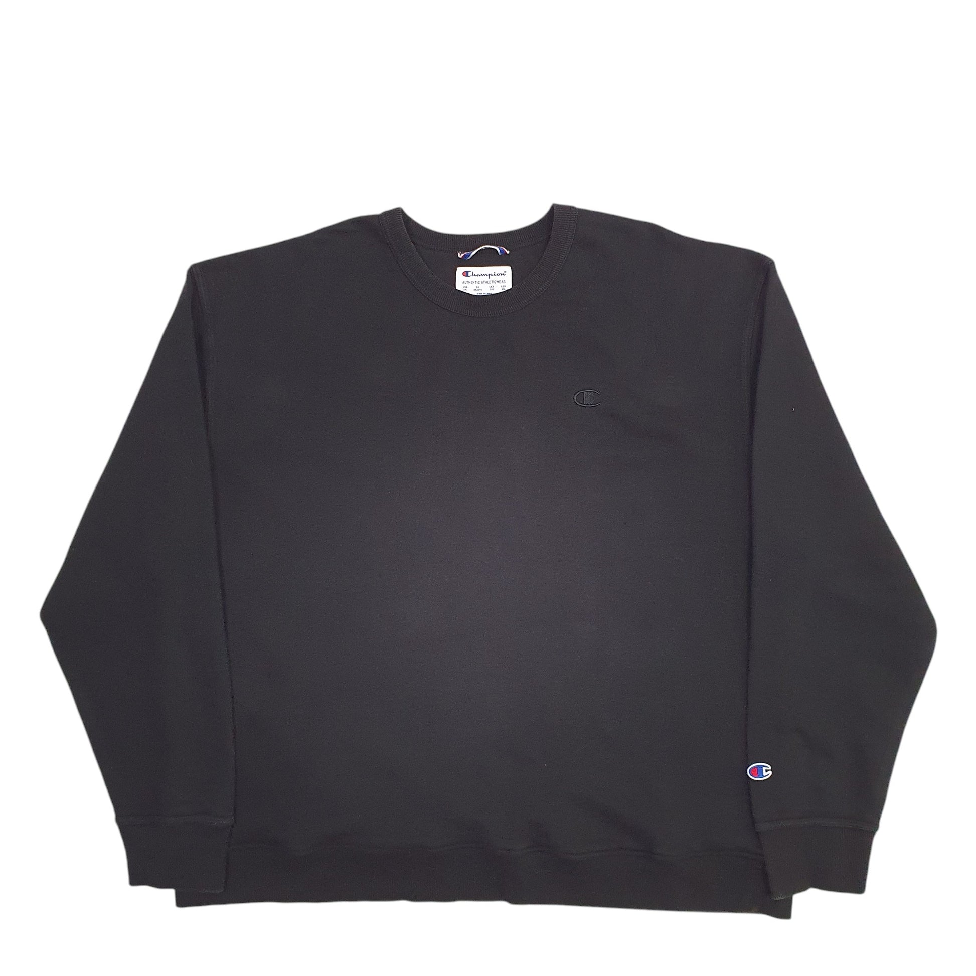 Mens Black Champion  Crewneck Jumper