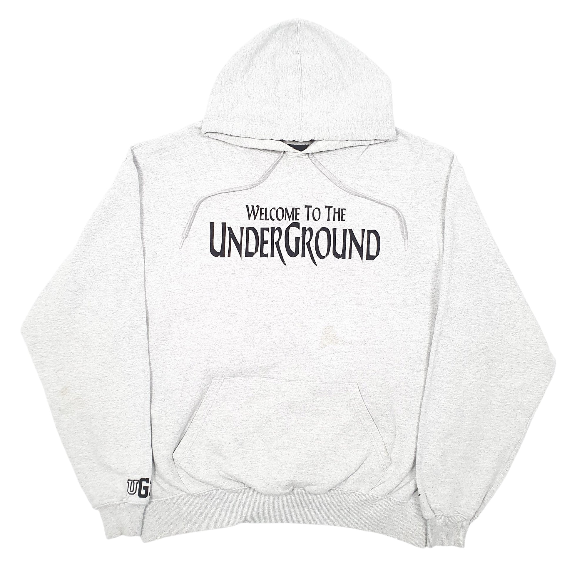 Mens Grey Champion Cleveland Mine Belt Crew Underground Hoodie Jumper