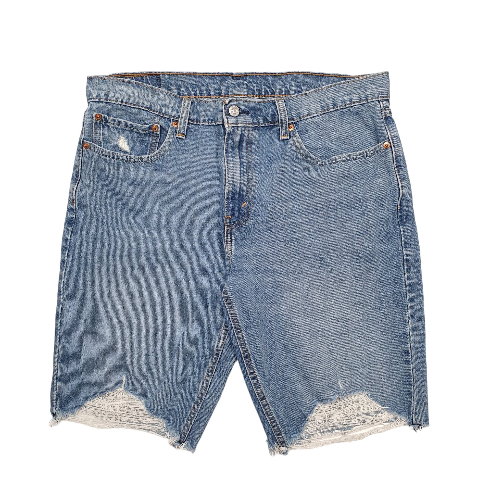 Mens Blue Levis Denim Jeans Jorts 511 Cut-off Denim Shorts