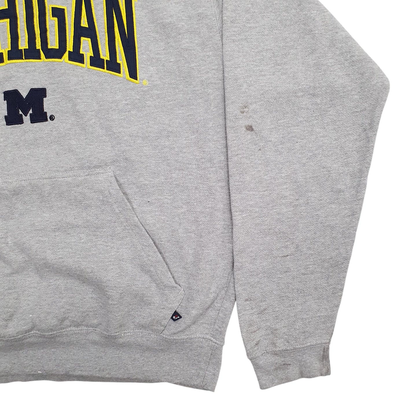 Mens Grey J.America Sportswear Michigan Spellout Hoodie Jumper