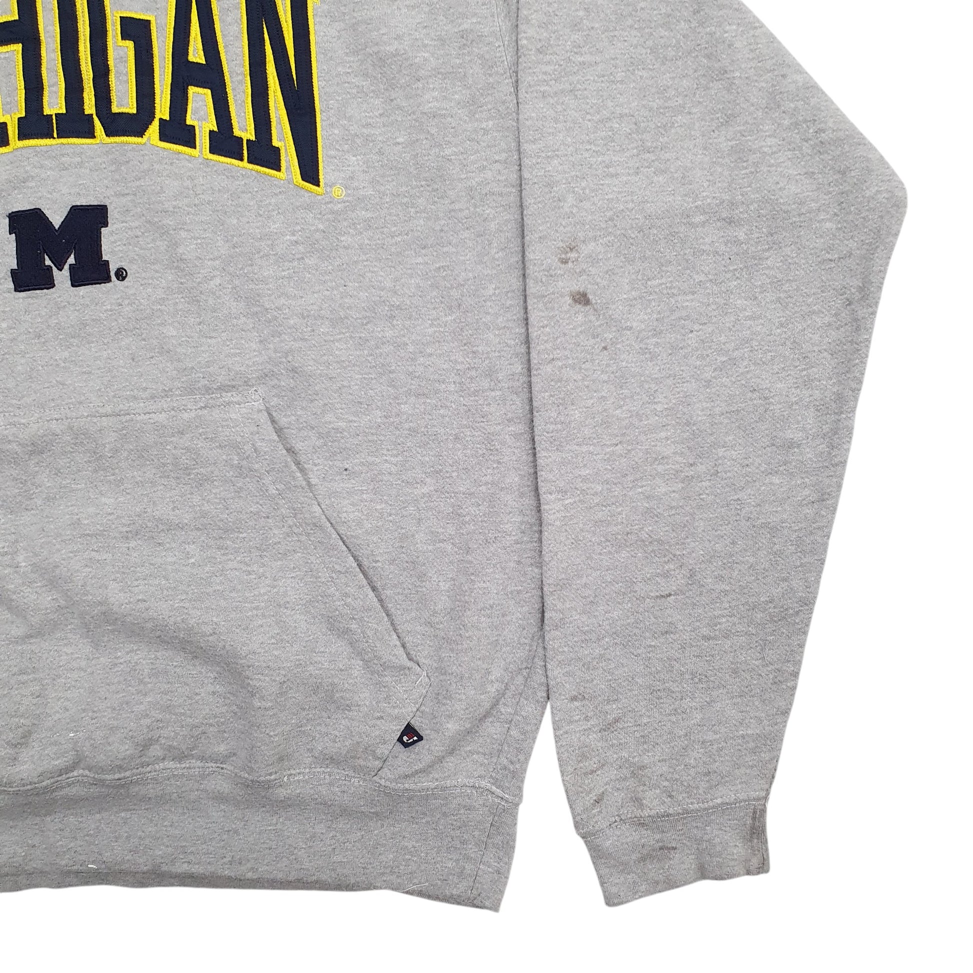 Mens Grey J.America Sportswear Michigan Spellout Hoodie Jumper