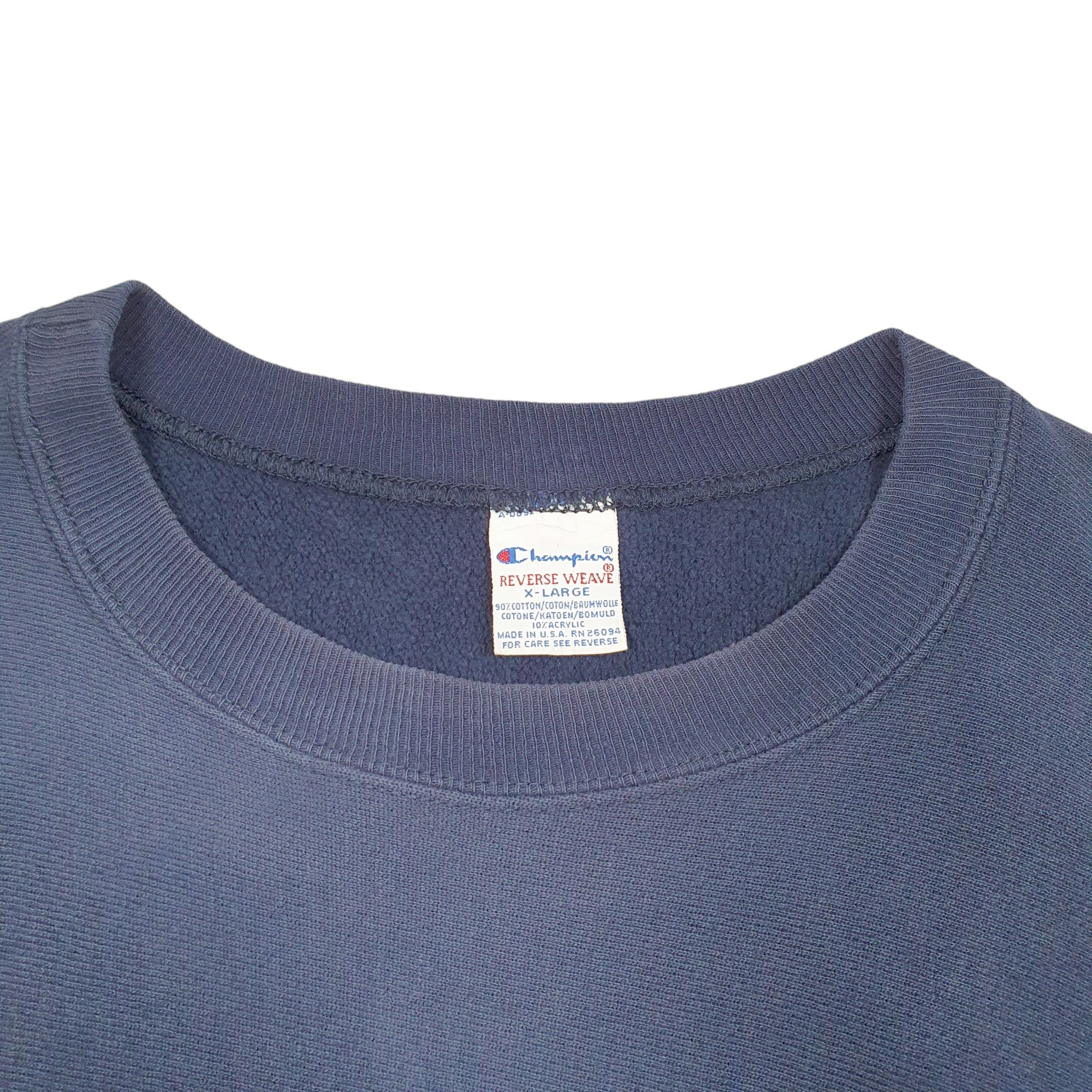 Mens Champion Navy Crewneck Vintage Reverse Weave 90s Made In USA