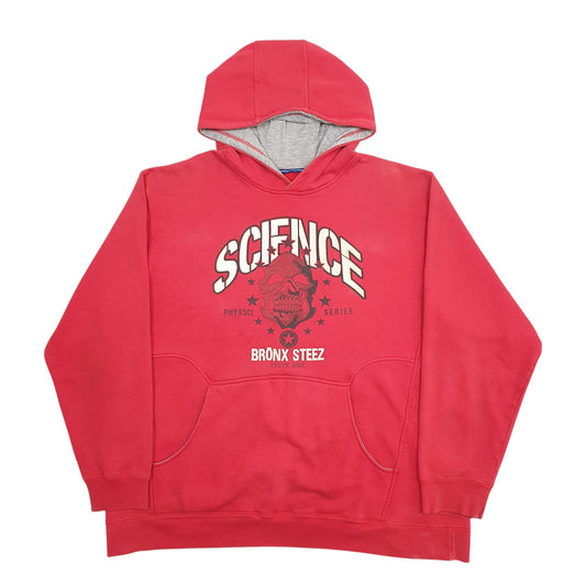 Mens Red Science Bronx Steez Spellout Hoodie Jumper