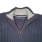 Mens Navy Nautica Knit Ribbed Quarter Zip Jumper